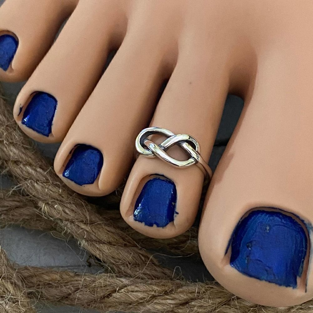 Sterling Silver Knot Toe Ring Midi Ring
